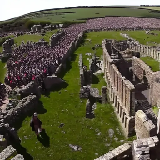 Image similar to gopro footage of the roman invasion of britain