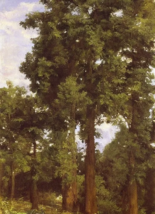 Prompt: artwork painting of the front of a building by eugene von guerard, ivan shishkin, john singer sargent