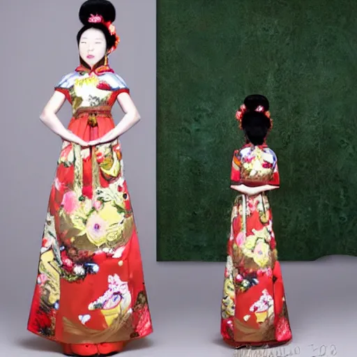 Image similar to a beautiful dress, chinese style, ghibli style - n