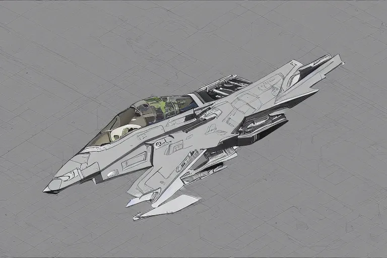 Prompt: top down view of a futuristic jet fighter, katsuhiro otomo, in gunmetal grey, very symmetrical, in blueprint form, in the style of will burns, f - 3 5 inspired, robotic, highly detailed, artstation, pinterest, deviantart, super realistic, unreal engine