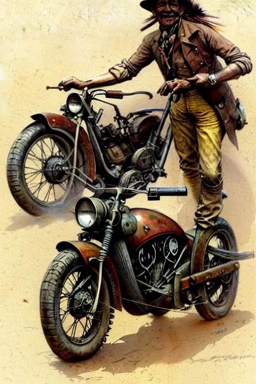 Image similar to (((((1950s wild west indian scout . muted colors.))))) by Jean-Baptiste Monge !!!!!!!!!!!!!!!!!!!!!!!!!!!