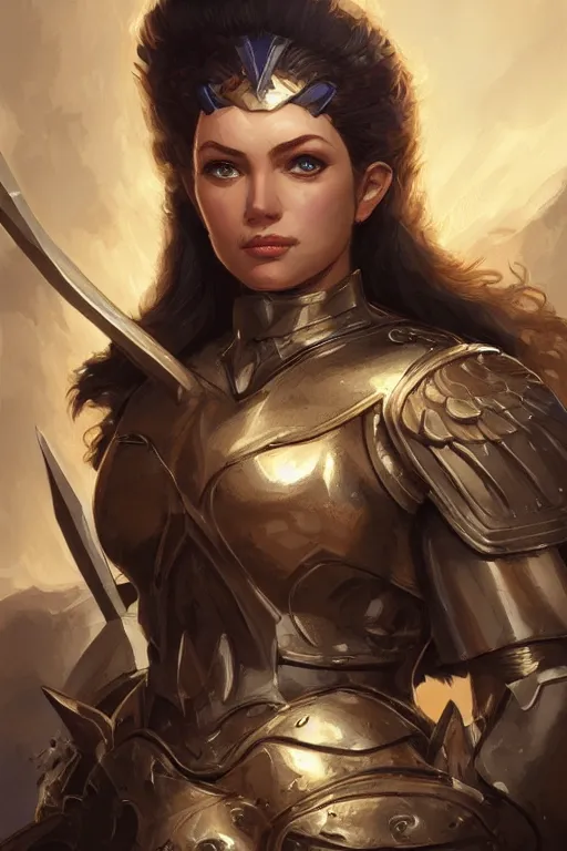 Image similar to amazon valkyrie athena, d & d, fantasy, portrait, highly detailed, headshot, digital painting, trending on artstation, concept art, sharp focus, illustration, art by artgerm and greg rutkowski and magali villeneuve