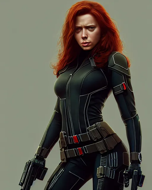 Image similar to Natasha Nice as black widow, au naturel, hyper detailed, digital art, trending in artstation, cinematic lighting, studio quality, smooth render, unreal engine 5 rendered, octane rendered, art style by klimt and nixeu and ian sprigger and wlop and krenz cushart