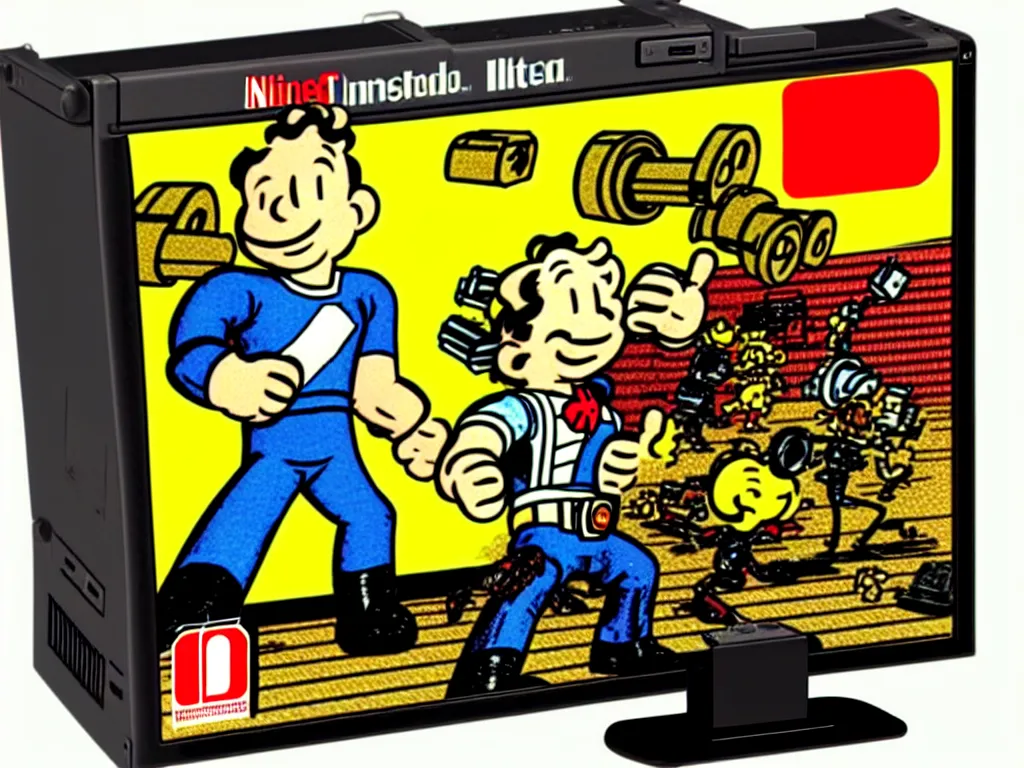 Image similar to fallout 2 on nes nintendo console photo of ctr tv