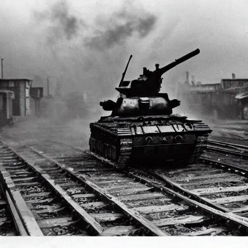 Prompt: nat geo photograph of eastern european town war ridden, 3 7 mm, dlr.