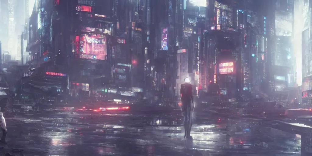 Image similar to a young android warrior in neotokyo by artist katsuhiro otomo, cinematic lighting, trending on artstation, 4 k