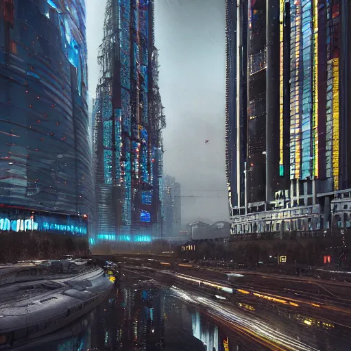 Prompt: Moscow, 2045, cyberpunk