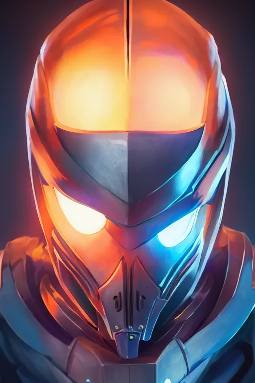 Image similar to epic mask helmet robot ninja portrait stylized as fornite style game design fanart by concept artist gervasio canda, behance hd by jesper ejsing, by rhads, makoto shinkai and lois van baarle, ilya kuvshinov, rossdraws global illumination radiating a glowing aura global illumination ray tracing hdr render in unreal engine 5