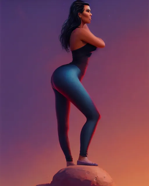 Prompt: highly detailed vfx portrait of, kim kardashian in leggings by stephen bliss, chalk, unrealengine, greg rutkowski, loish, rhads, beeple, chalk, makoto shinkai and lois van baarle, ilya kuvshinov, rossdraws, tom bagshaw, basil gogos