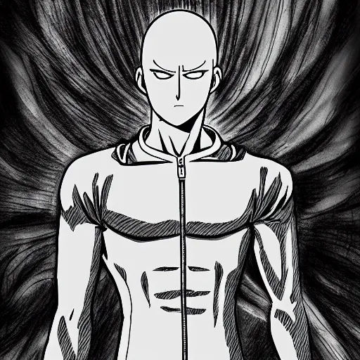 highly detailed drawing of Saitama from One Punch Man, | Stable Diffusion