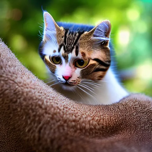 Prompt: a feline starfish - cat - hybrid, animal photography