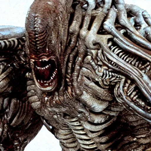 Prompt: John carpenters the thing part 2 close up of New alien creature practical special effects