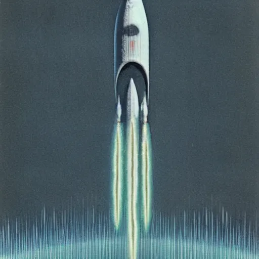 Image similar to an octane 3 d render of a rocket flying though space being chased by aliens in the style of h. r. giger, 1 9 7 3 photo from life magazine, smooth, ultra detailed,