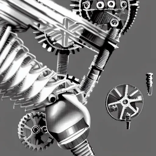 Prompt: microscopic mems electromechanical mechanism. gears, levers, microscopy