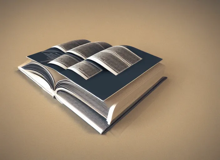 Prompt: open book 3D render