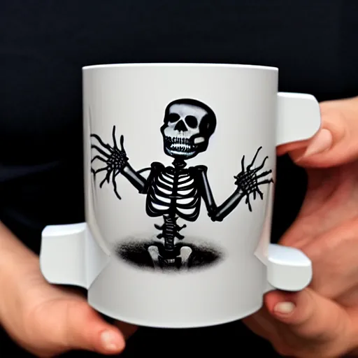 Image similar to a cup with a skeleton saying'gaming '!!!!! on it,'gaming '!!!!!