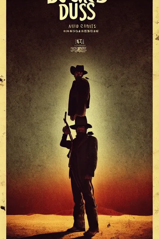 Image similar to official movie poster for alejandro landes'new surreal western film dust, starring david straithairn. 8 k print, stunning cinematography.