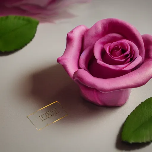 Image similar to perfume bottle buried in artistic, luscious dark pink roses, soft femme, romantic simple path traced, environment, up close shot