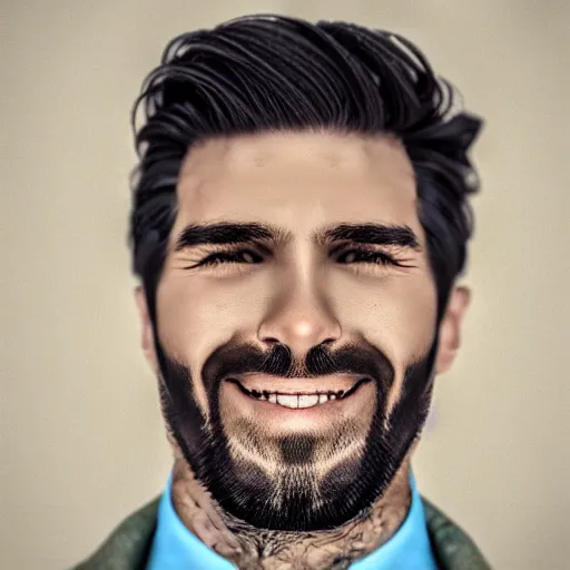 Image similar to a men with a large smile, ultra realistic, photorealiste, portrait photo