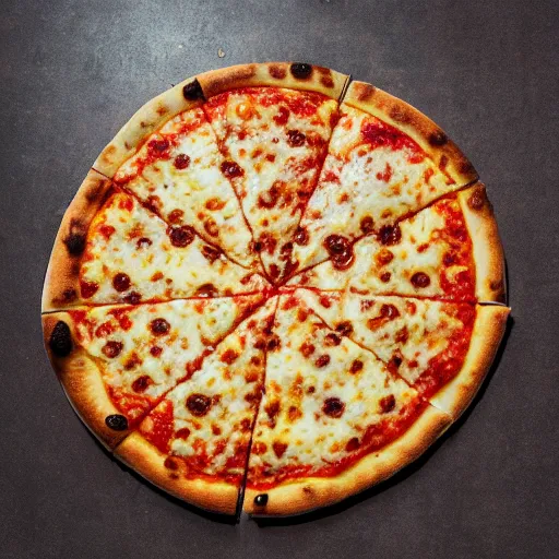 Prompt: a photograph of a cheese pizza, 8 k, mouthwatering, award - winning photography,