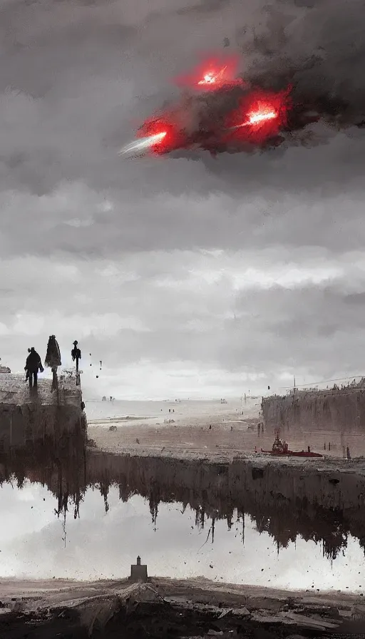 Image similar to the end of the world, by jakub rozalski