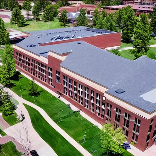 Image similar to a drone shot of mcconnell hall at nau.