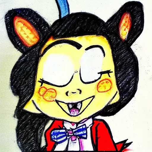 Image similar to a badly drawn picture of yuki tsunoda, caricature!!!, funny, crayon art, bad, beginner art