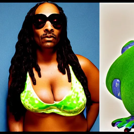 Image similar to Curvy Female body. FROG. Snoop Dogg.