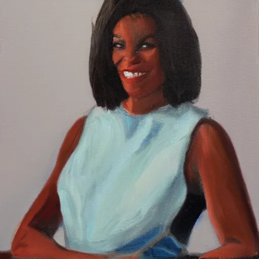 Prompt: a portrait painting of whitney wellspeak