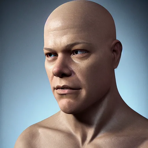 Image similar to hyperrealistic mixed media image of Matt Damon bald head disguised as !!!!foreskin!!!!, stunning 3d render inspired art by István Sándorfi and Greg Rutkowski, perfect facial symmetry, realistic, highly detailed attributes and atmosphere, dim volumetric cinematic lighting, 8k octane extremely hyper-detailed render, post-processing, masterpiece,