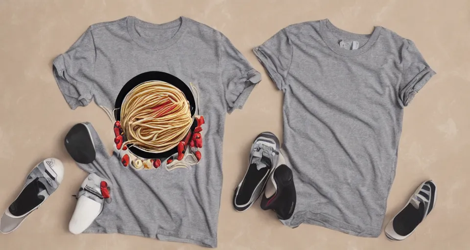 Image similar to spaghetti makes you forgetti your regretti, novelty tshirt