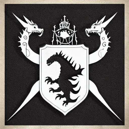 Prompt: Godzilla coat of arms