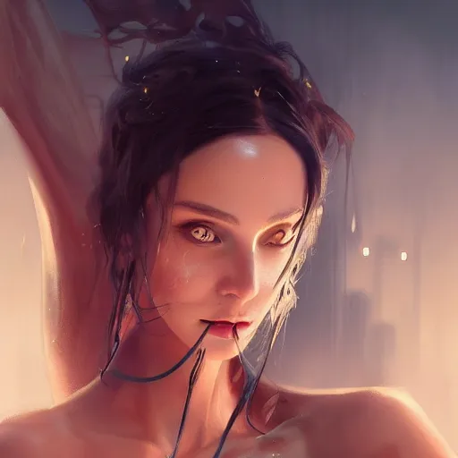 Prompt: luxury advertisement, a highly detailed epic cinematic concept art CG render digital painting artwork of a woman from Poland named Karolina Michalczyk. By Greg Rutkowski, Ilya Kuvshinov, WLOP, Stanley Artgerm Lau, Ruan Jia and Fenghua Zhong, trending on ArtStation, made in Maya, Blender and Photoshop, octane render, excellent composition, cinematic atmosphere, dynamic dramatic cinematic lighting, aesthetic, very inspirational, arthouse