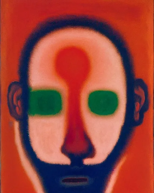 Image similar to Portrait of a human face, by Mark Rothko