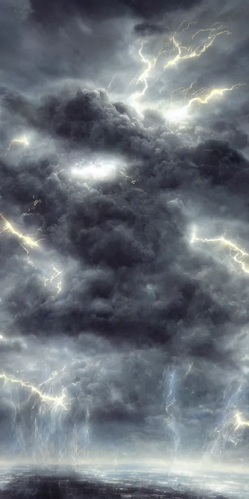 Image similar to Luis royo background sky realistic stormcloud with glimpses of flares