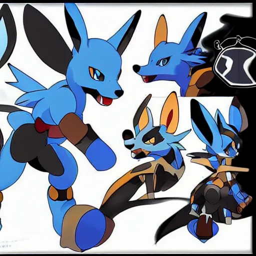 lucario and lucario (pokemon and 1 more) drawn by hanato_yousei