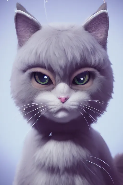 Prompt: anime super super cute cat, ultra realistic, concept art, intricate details, highly detailed, photorealistic, octane render, 8 k