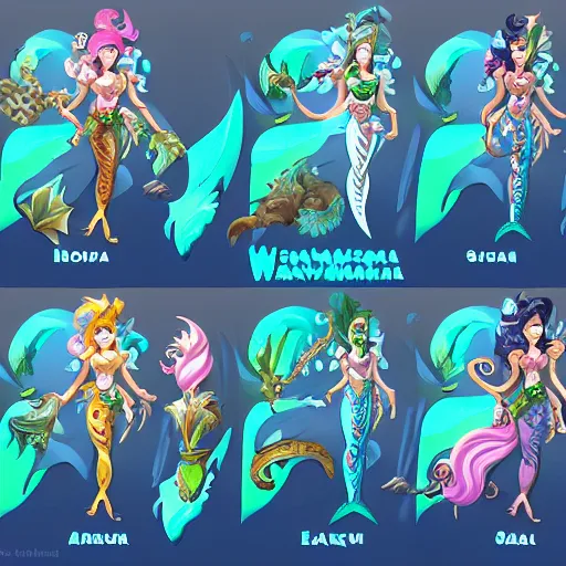 Image similar to mermaid overwatch hero concept character