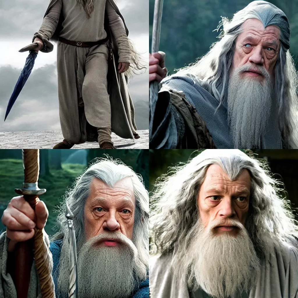 Prompt: jesse eisenberg as gandalf the white