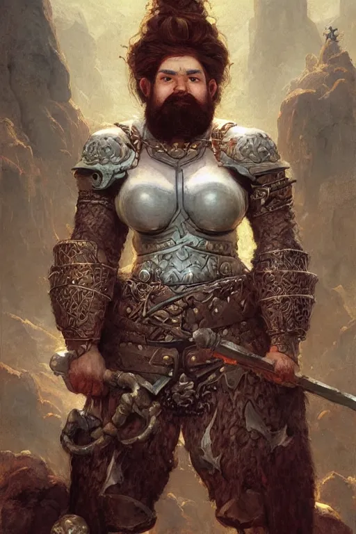 Image similar to an dwarven warrior, by Edgar Maxence and Ross Tran and Michael Whelan