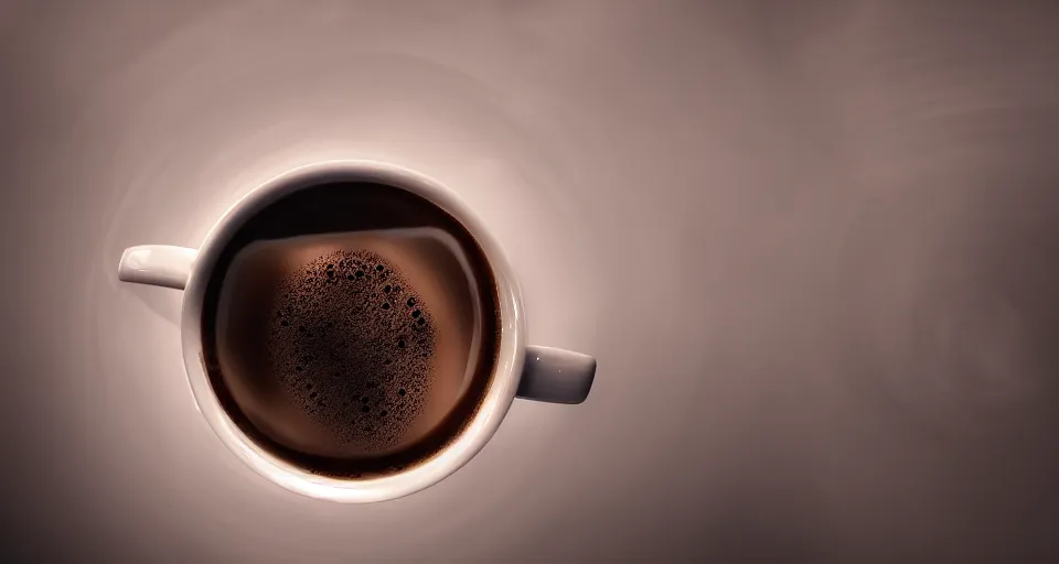 Image similar to a cup of coffee but inside of the cup is a portal to another dimension, cinematic, 4k, atmospheric lighting, award winning composition