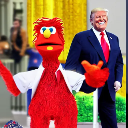 Prompt: Donald Trump as Oscar from Sesamestreet