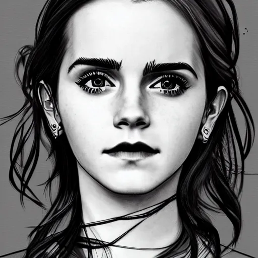 Prompt: a portrait of Emma Watson, anime art style