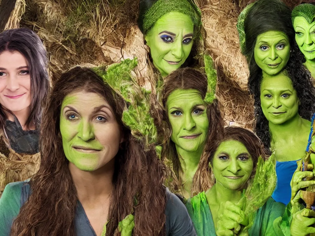 Image similar to Elphaba just won immunity on Survivor, but she cheated with her magic and everybody knows it, 8k resolution, ultra realistic