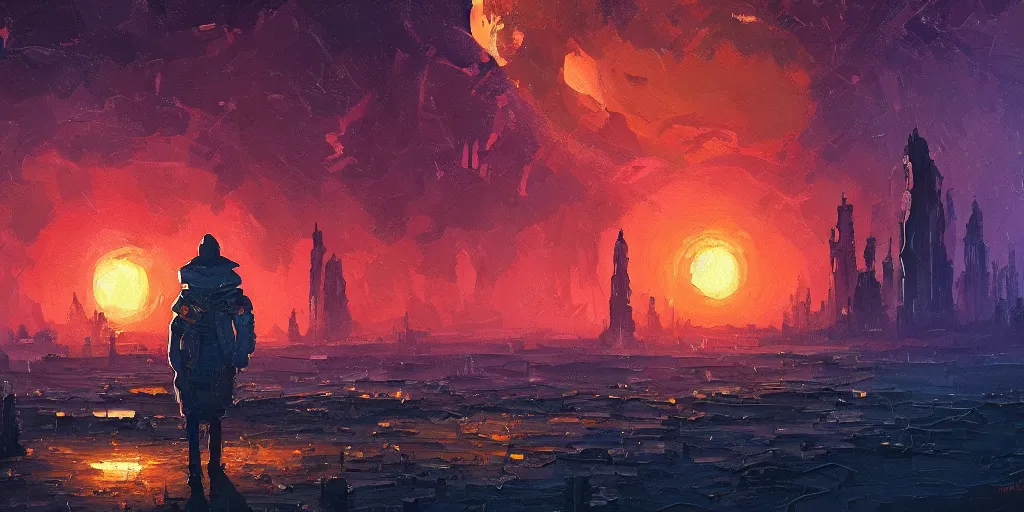 Image similar to a mysterious epic gouache painting of a steampunk planet by alena aenami in the style of romanticism art, trending on art station