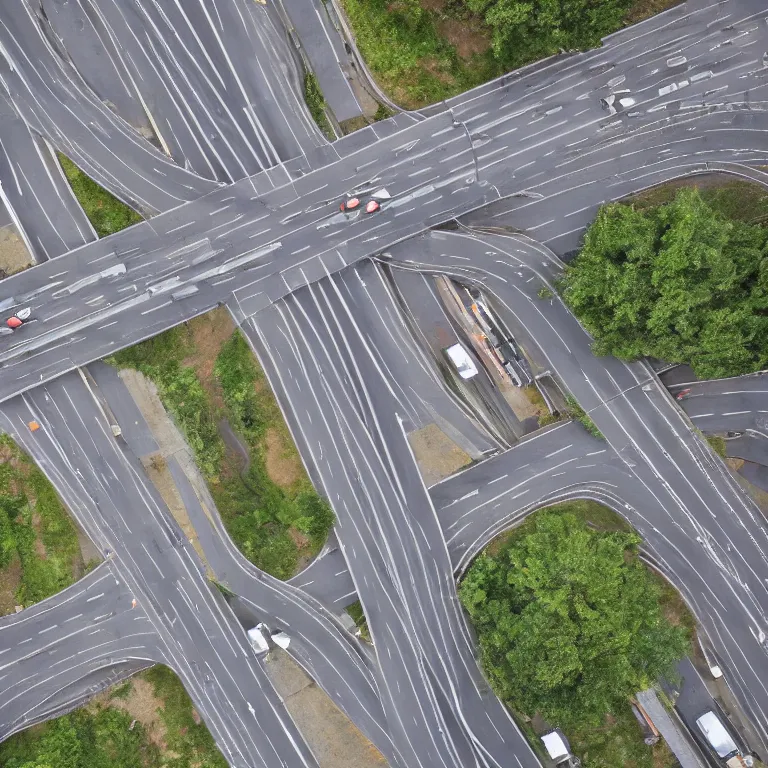 Image similar to aerial view of road intersection in the city