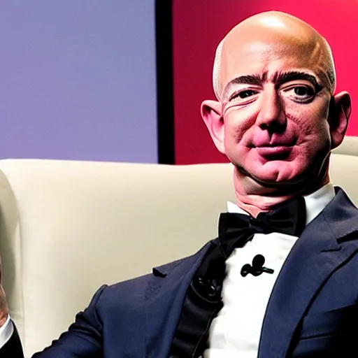 Image similar to jeff bezos with ram horns