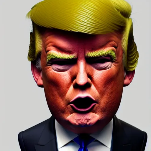 Image similar to donald trump is fused into stump, hyperdetailed, artstation, cgsociety, 8 k