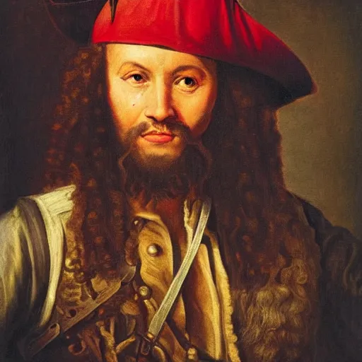 Image similar to a 1 7 th century pirate, portrait, by jamel shabazz