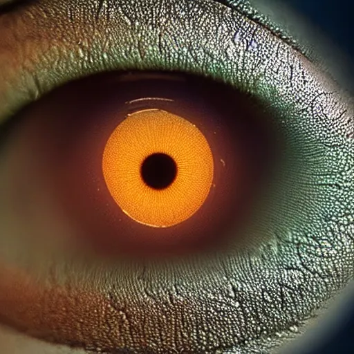 Image similar to An extreme closeup of an eye that contains a world, in the world an alien civilization is thriving, the eye gazes with the deepest intelligence